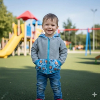 Dětská mikina Shara - šedá/panda/tyrkys