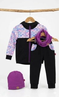Dětský softshellový set- černá/šupinky