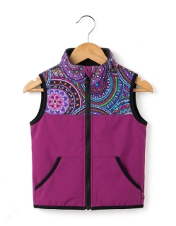 Softshellová vesta Shara - fuchsie / kaleidoskop