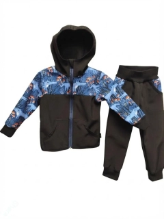 Dětský softshellový set- černá/vlčci